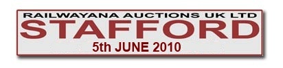 Railwayana Auctions UK - Stafford Auction - 05 September 2009