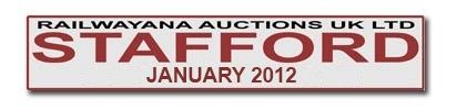 Railwayana Auctions UK - Stafford Auction - 21st January 2012 Railwayana Auctions UK - Stafford Auction - 22 January 2011