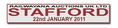 Railwayana Auctions UK - Stafford Auction - 22 January 2011